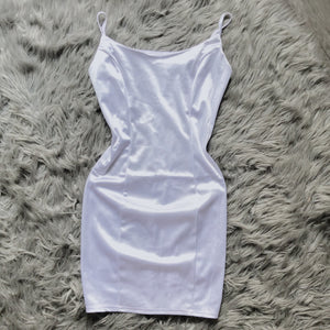 NWT White Satin Smooth Mini Dress