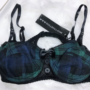 Dolls Kill Jeepers Peepers Plaid Underwire Bra