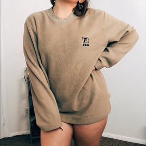 Unisex Fila Tan Vintage Crewneck Sweater