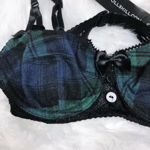 Dolls Kill Jeepers Peepers Plaid Underwire Bra