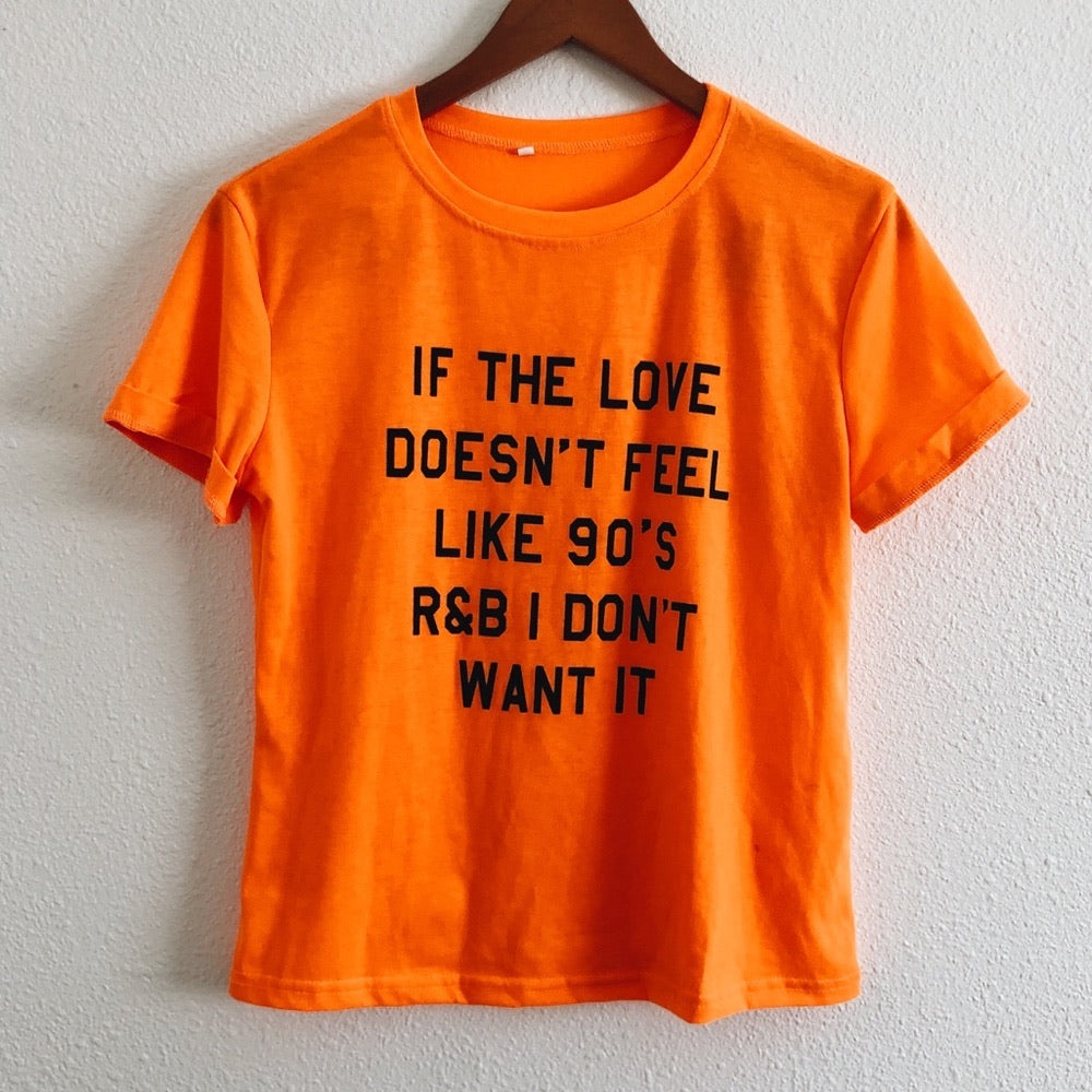 90s Love Orange Baby Tee