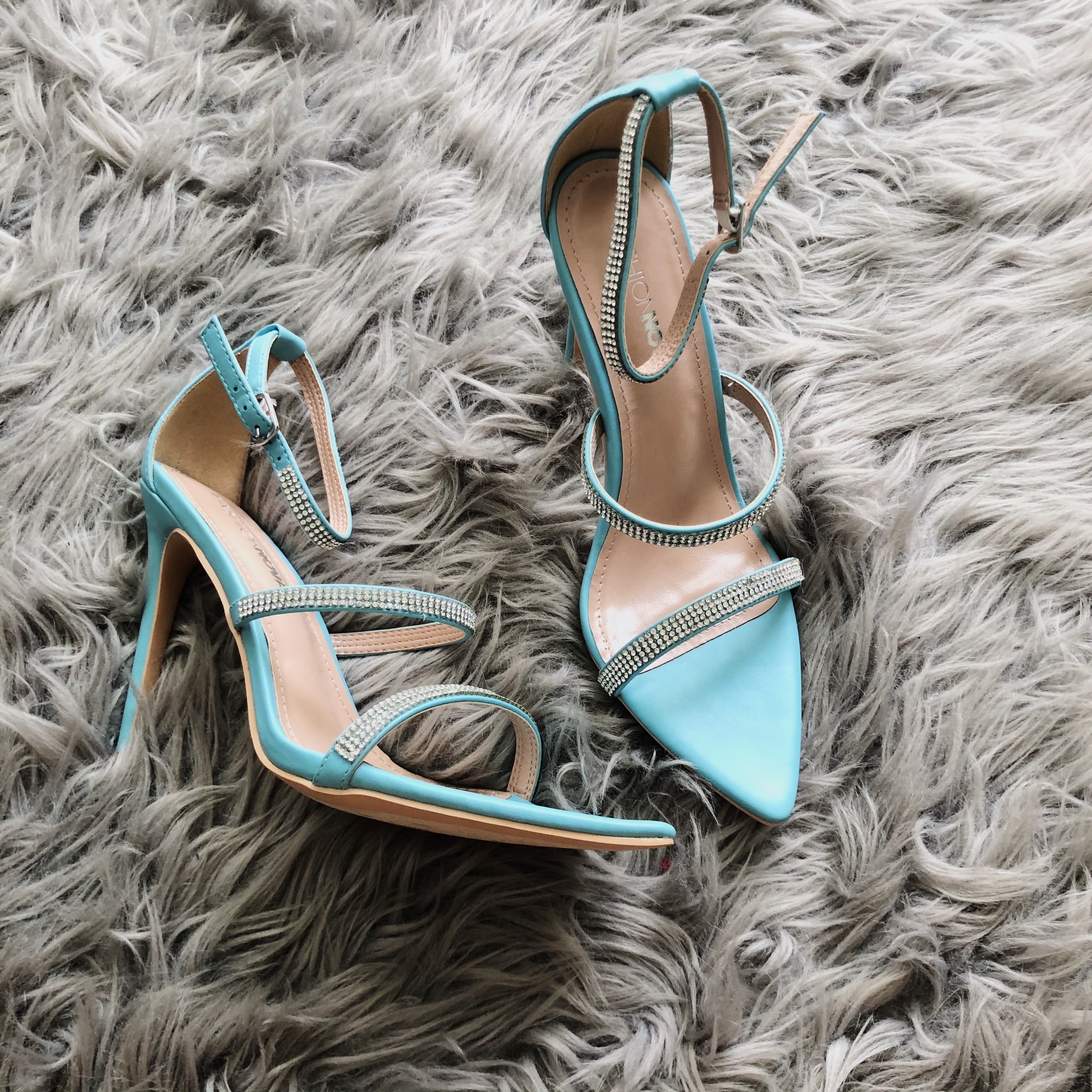 Thanks 4 Nothing Teal Open Toe Strapped Heels