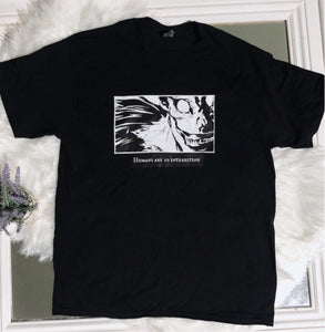 Death Note Humans Are So Interesting Anime Black Graphic T-Shirt