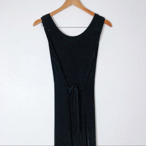 Vintage Mixed Blues Clothing Black Stretchy Maxi Dress