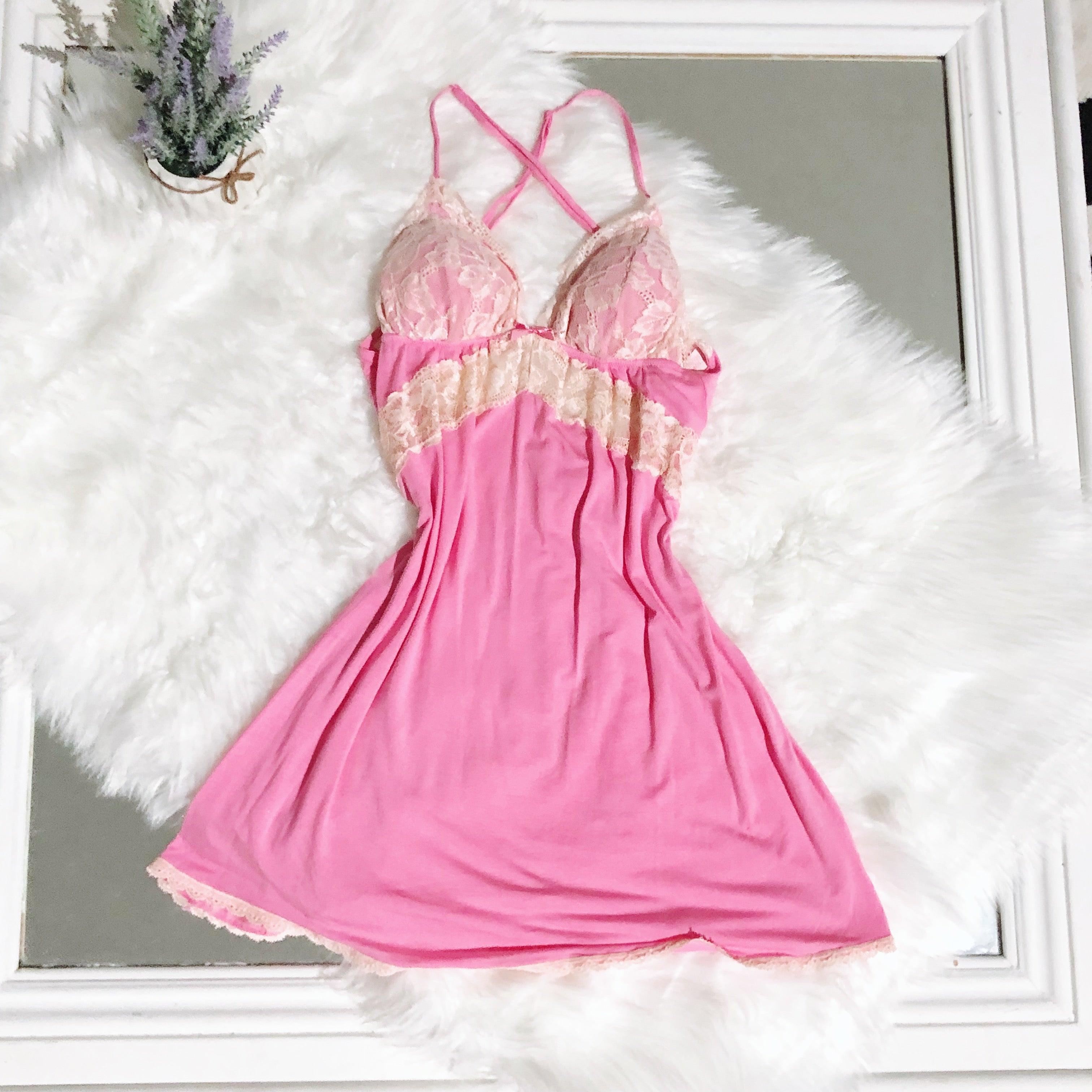 Victoria's Secret Pink Lace Detailed Slip Dress Bomb Bayb Co Victoria's Secret Pink Lace Detailed Slip Dress Bomb Bayb Co