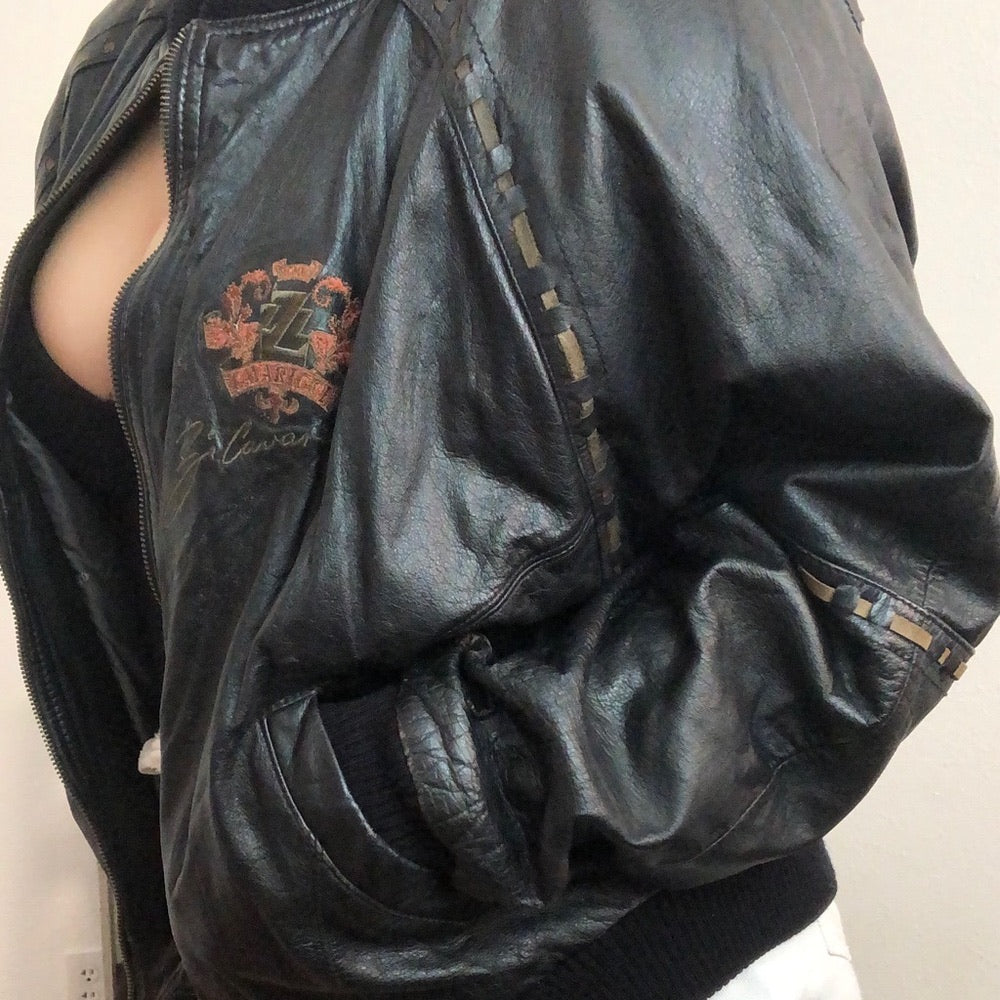 Z. Cavaricci Black Vintage Leather Jacket