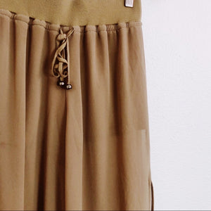 Loose Mesh Brown 2 Layered Pants with Shorts