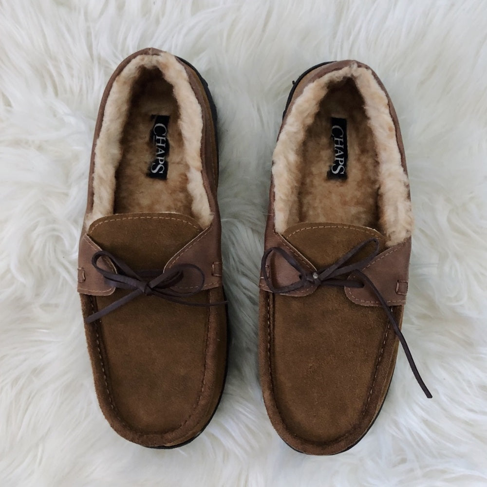 New Chaps Brown Soft Suede Moccasins