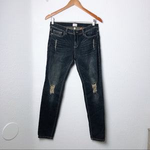 Sneak Peak Dark Blue Denim Distressed Pants