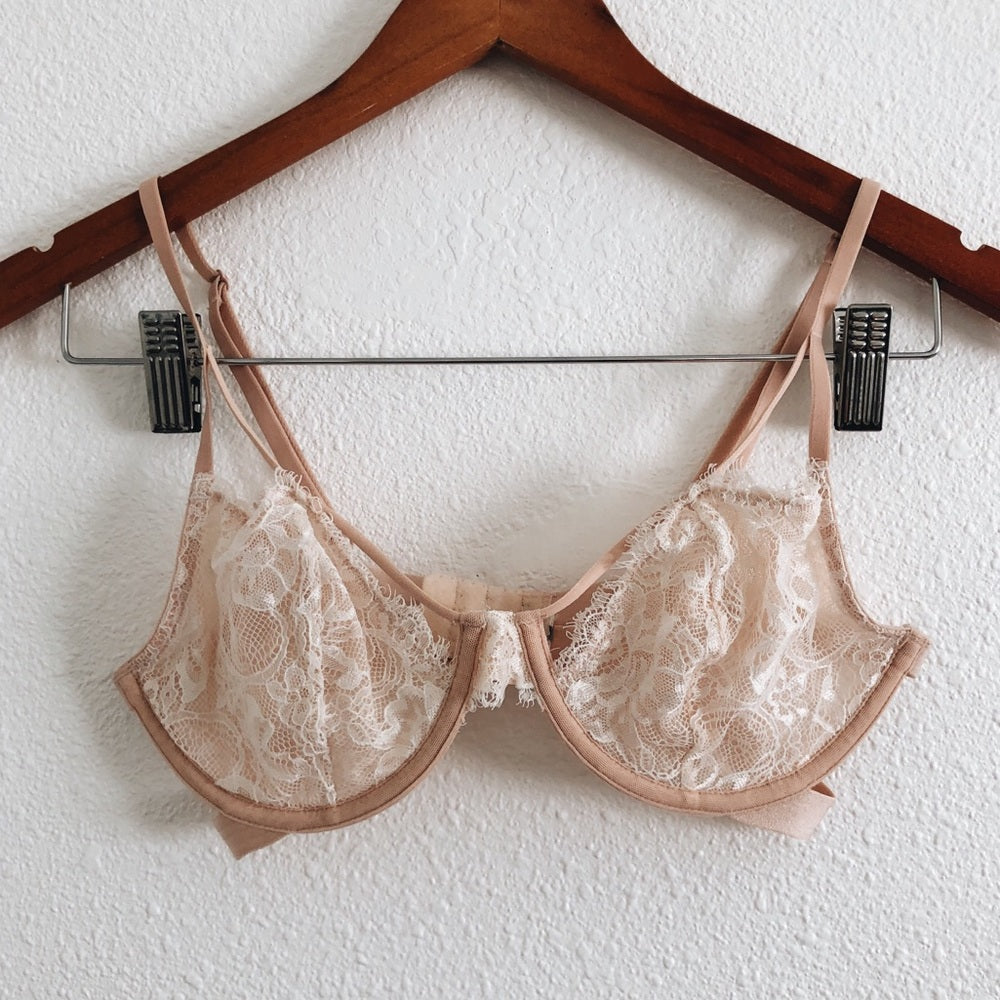 Nude Lace Cut Out Bralette