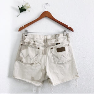 Bleached Acid Wash Tan Wrangler Shorts