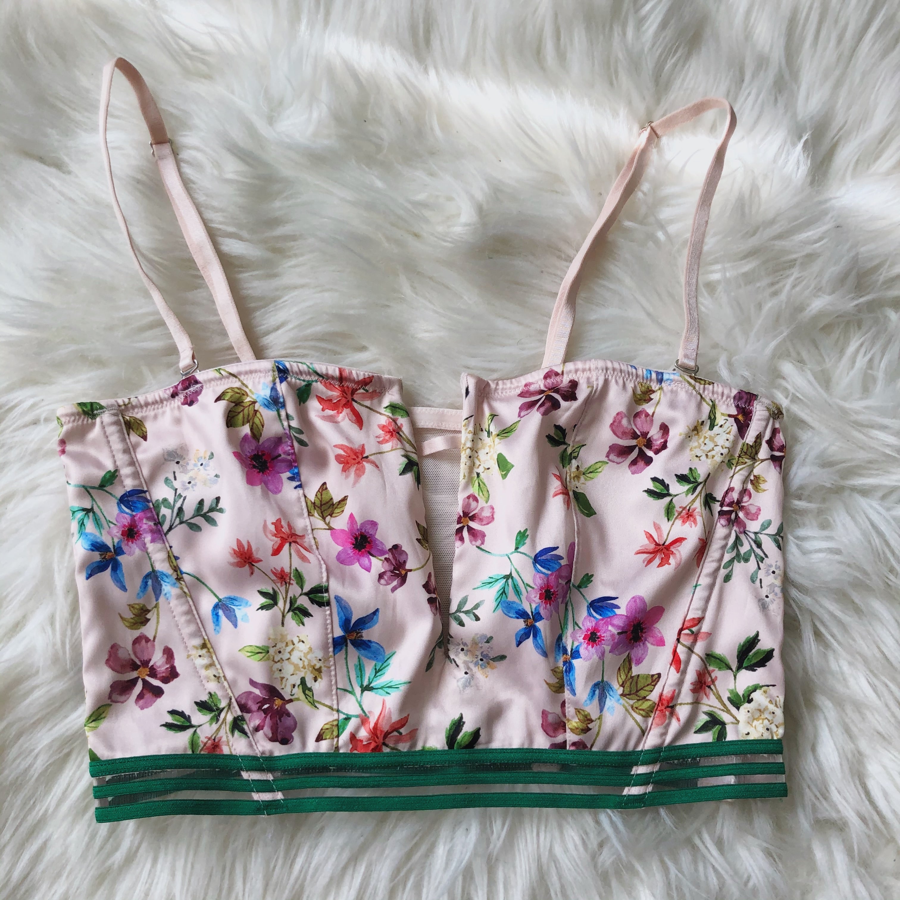 NWT Victoria's Secret Ribbed Floral Corset