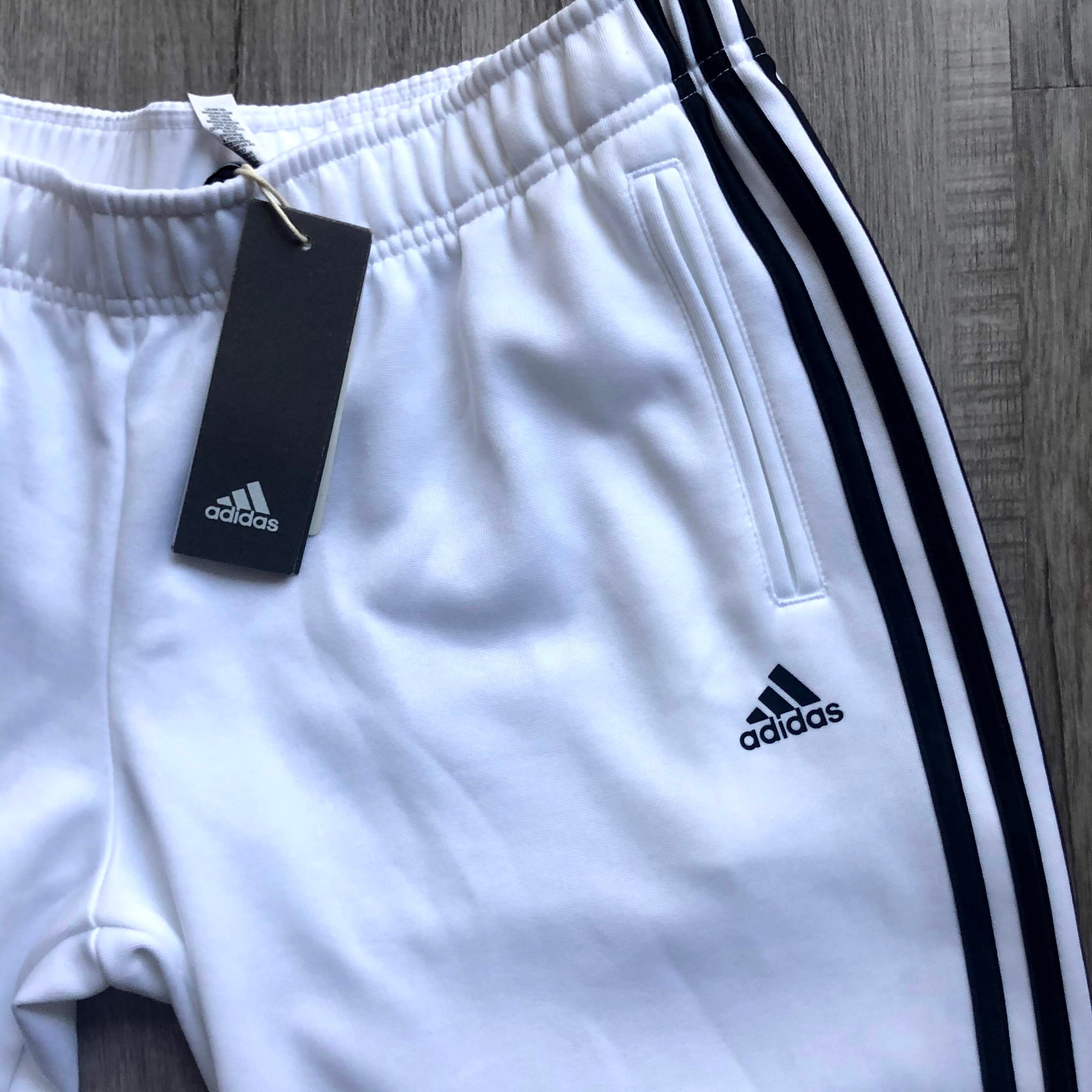 Adidas White Button Down Tricot Sweatpants