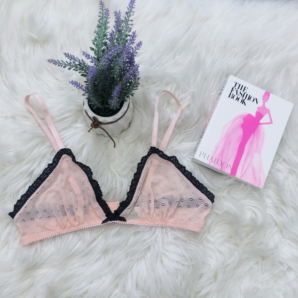 Vintage Vine Pastel Pink Bralette Floral