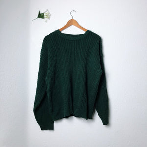 Vintage 80s Forrest Green Knit Sweater