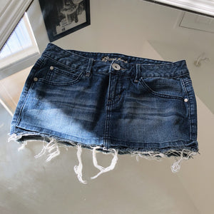 Vintage Y2K Guess Mini Distressed Blue Denim Jean Skirt