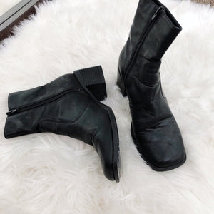 Always Hustling Black Ankle Square Chunky Heeled Boots