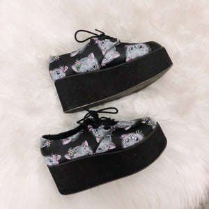 Iron Fist Kitty Lace Up Platform Creeper Sneakers