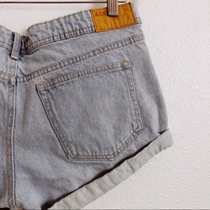 Skinny Low Waist Rolled Cuff Jean Shorts