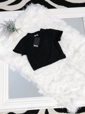 Charcoal Dolls Kill Darker Wave Crop Top