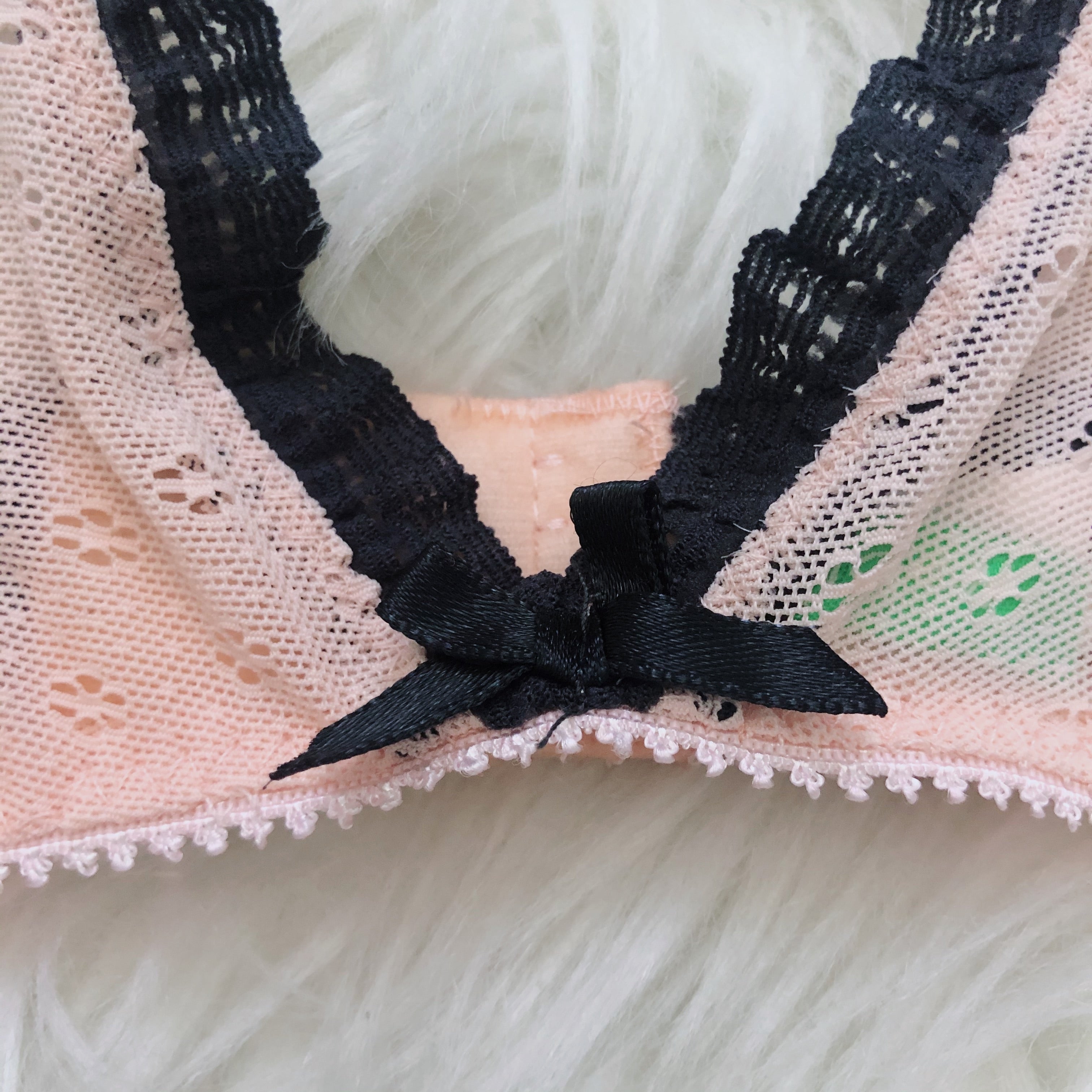 Vintage Vine Pastel Pink Bralette Floral