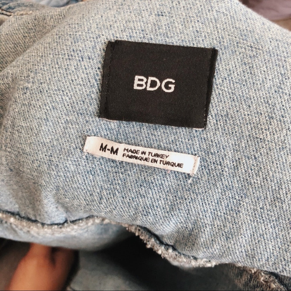 BDG Denim Distressed Button Up Jacket