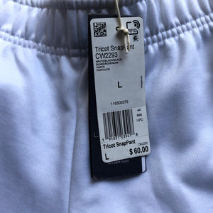 Adidas White Button Down Tricot Sweatpants