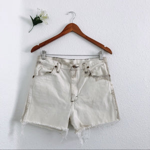 Bleached Acid Wash Tan Wrangler Shorts