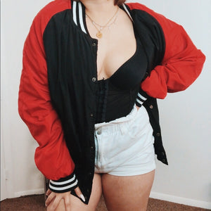 Red & Black 90s Puffy Winter Jacket