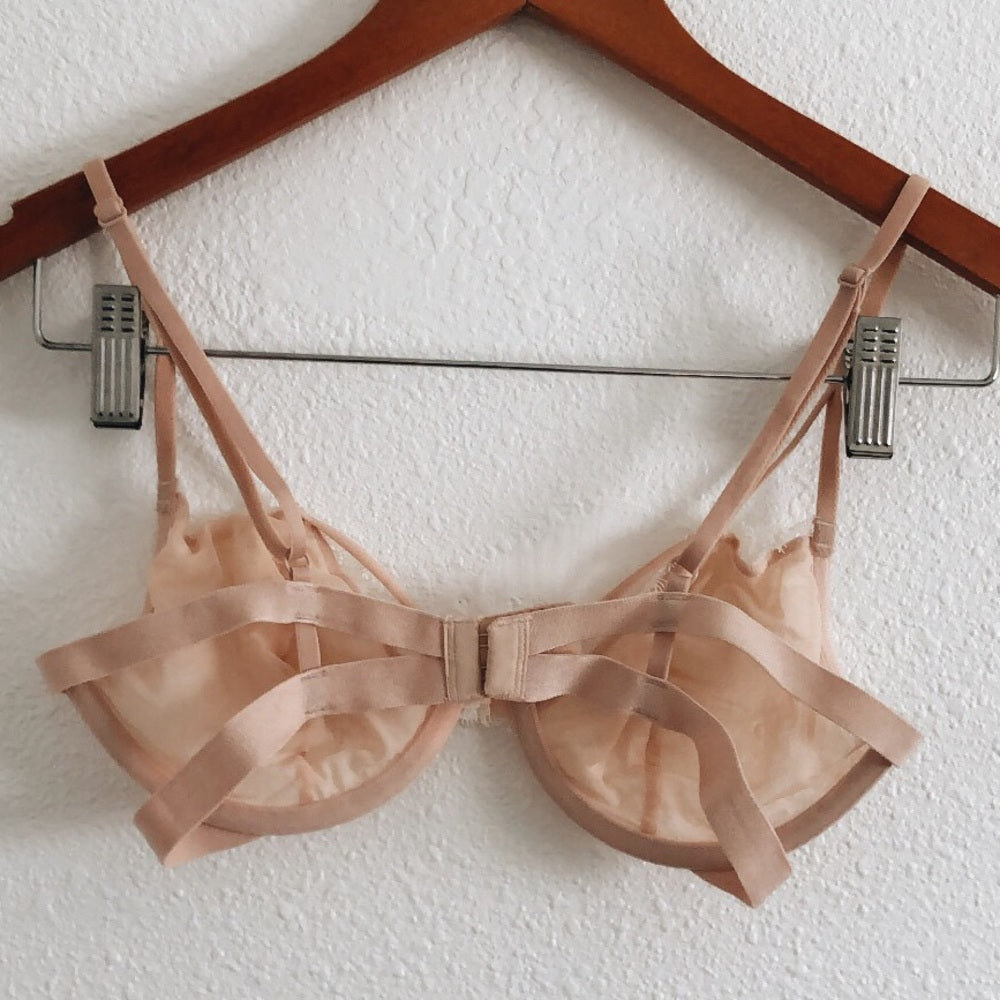 Nude Lace Cut Out Bralette