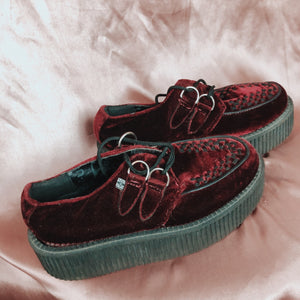 Velvet Burgundy TUK Platform Creepers