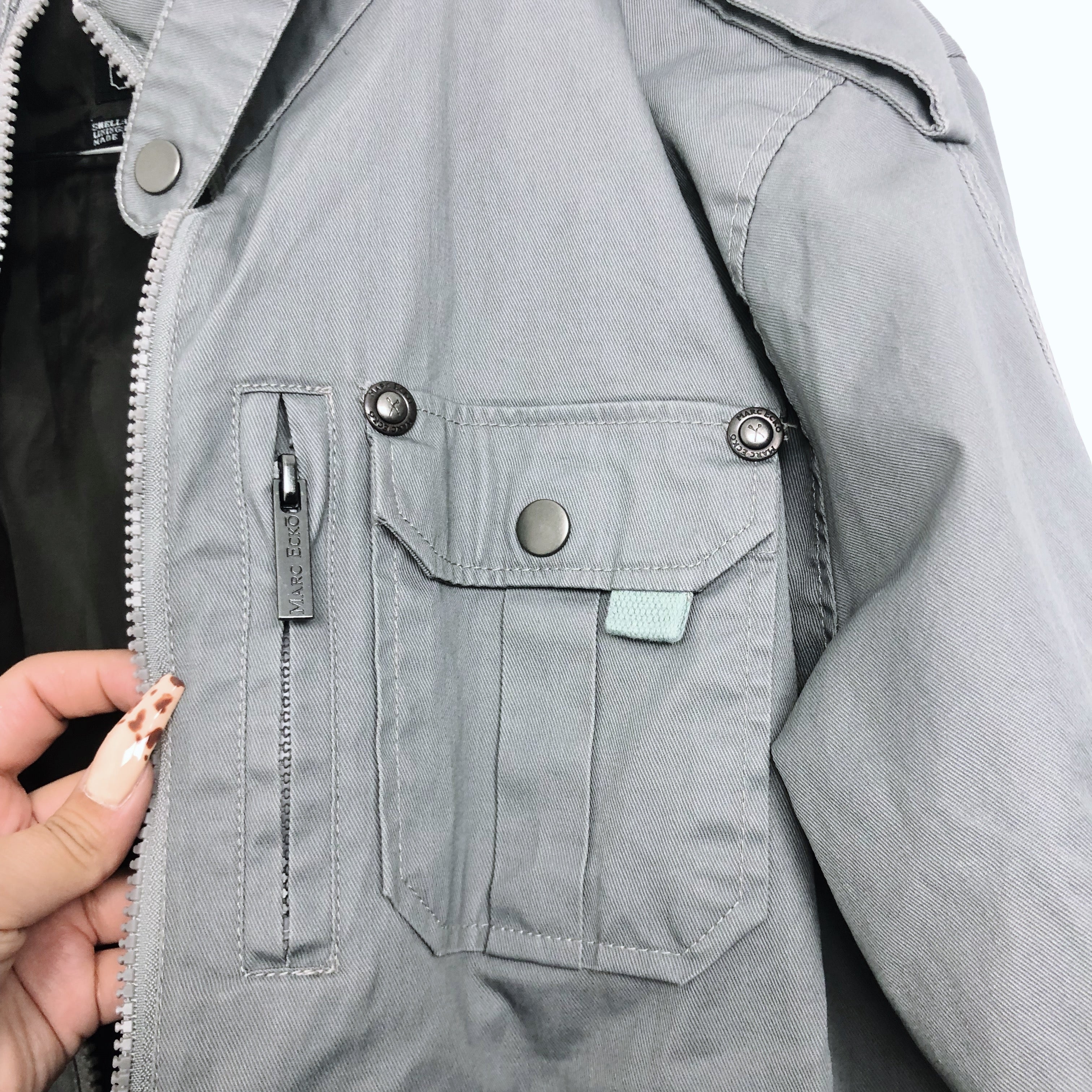 GRAY ZIP UP CUT & SEW UNISEX JACKET