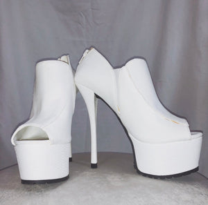 Wish U Knew White Peep Toe Platform Heels