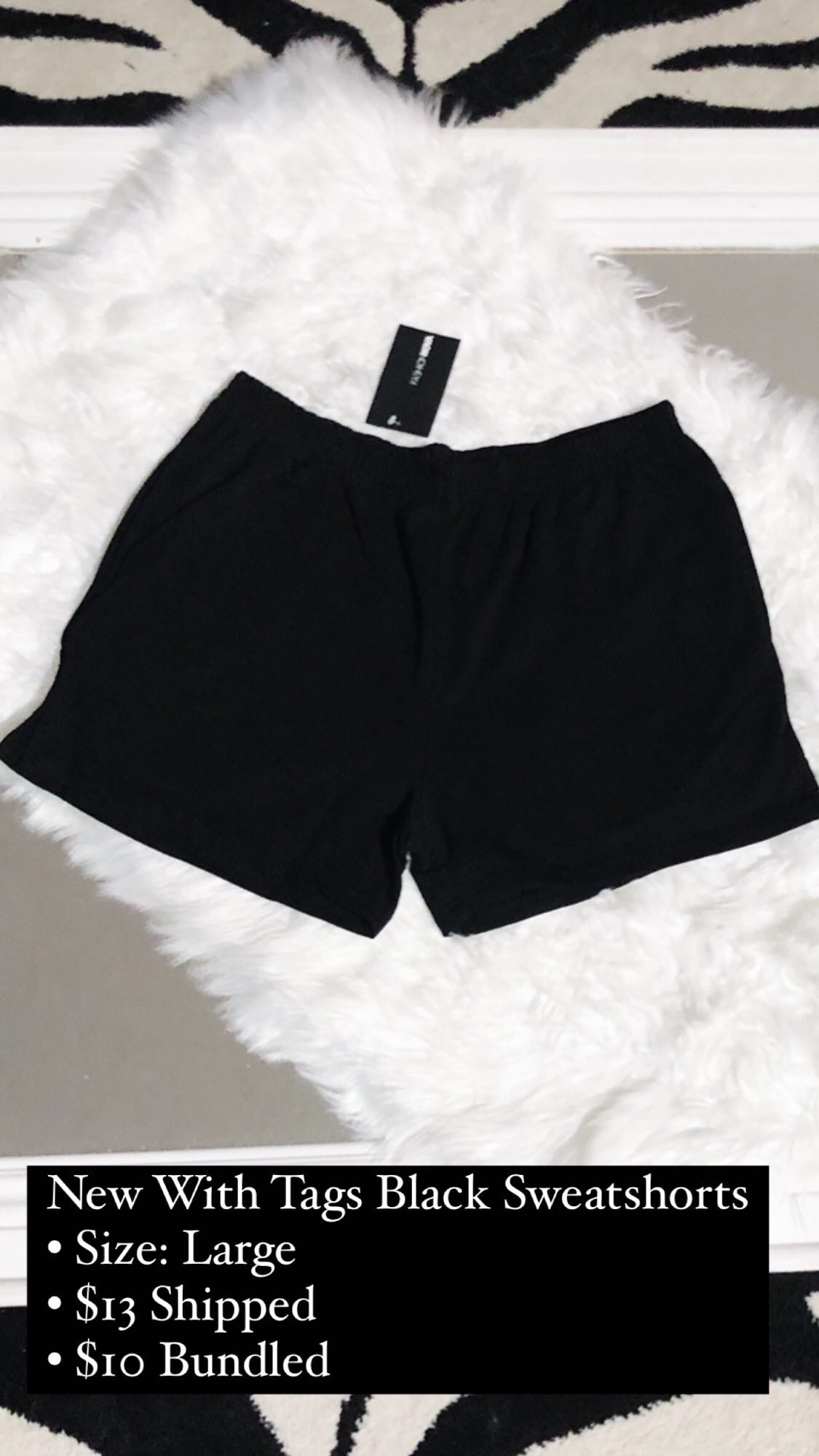 NWT Black SweatShorts