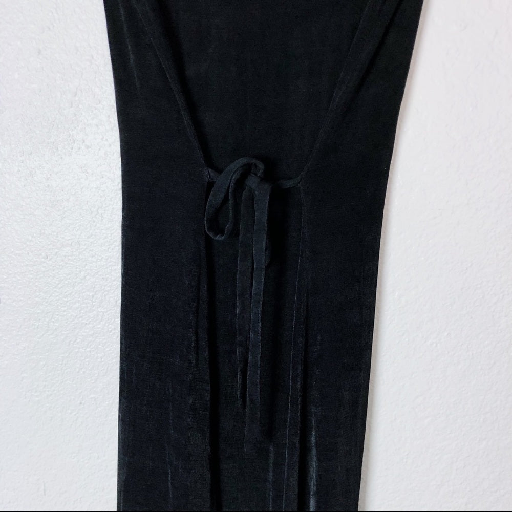 Vintage Mixed Blues Clothing Black Stretchy Maxi Dress