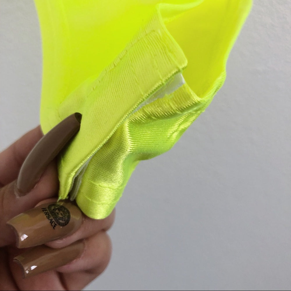 Beautiful Soft Neon Highlighter Yellow Bodysuit