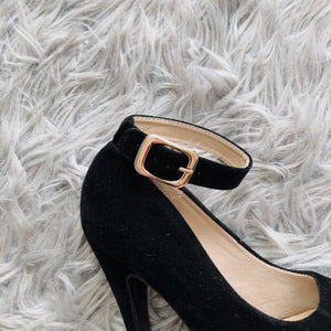 Baby Girl Black Soft Platform Heels