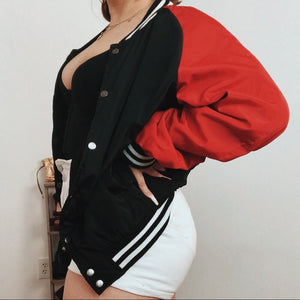 Red & Black 90s Puffy Winter Jacket