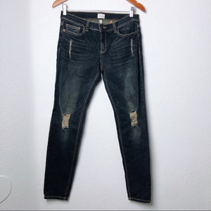 Sneak Peak Dark Blue Denim Distressed Pants