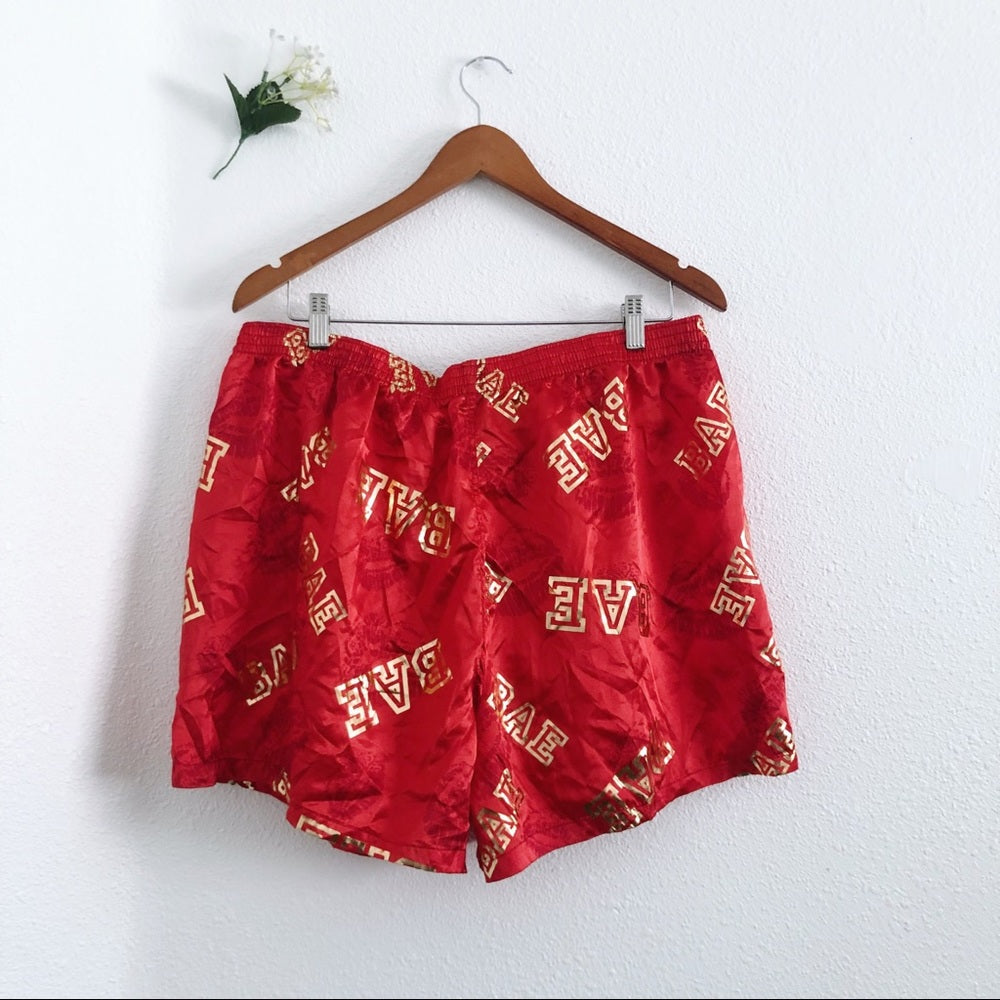 Unisex Red & Gold Top Drawer Bae Boxing Shorts