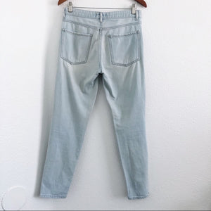 Distressed Light Wash Blue Denim Jean Pants