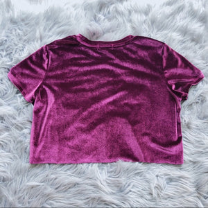 Forever 21 Burgundy Pocket Tee Crop Top