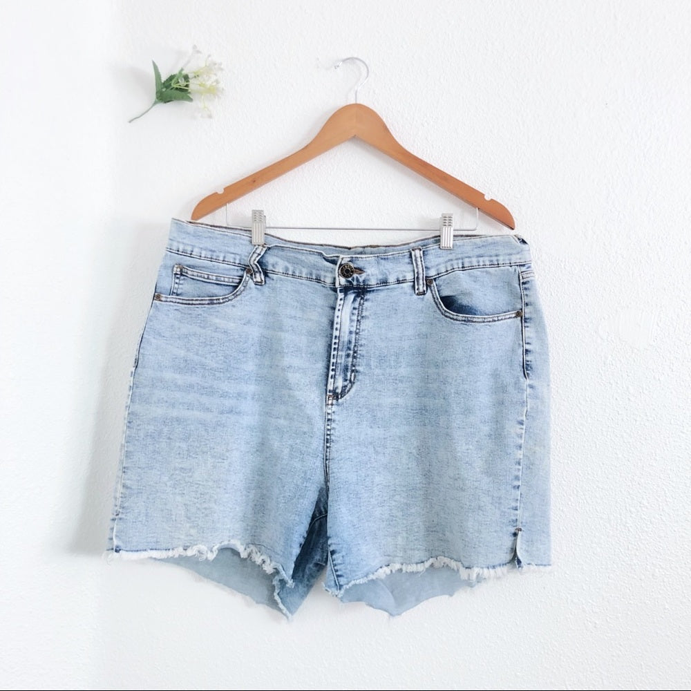 Celebrity Pink High Rise Light Wash Denim Shorts