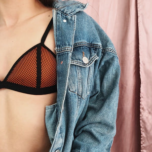 Now or Never Orange Mesh Clip Closure Bralette