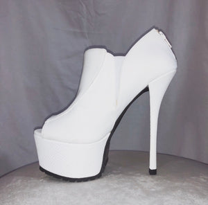 Wish U Knew White Peep Toe Platform Heels