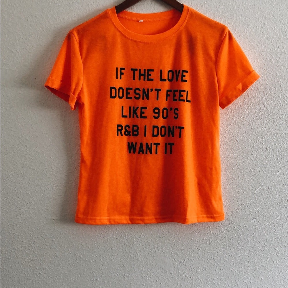 90s Love Orange Baby Tee