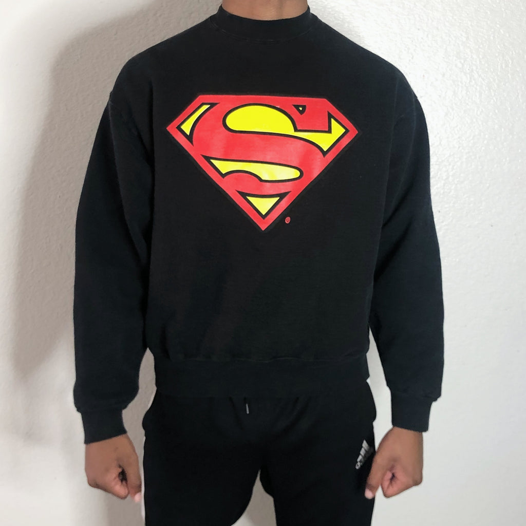 1996 Vintage Black Superman Crewneck