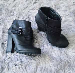 Black Grunge Ankle Booties