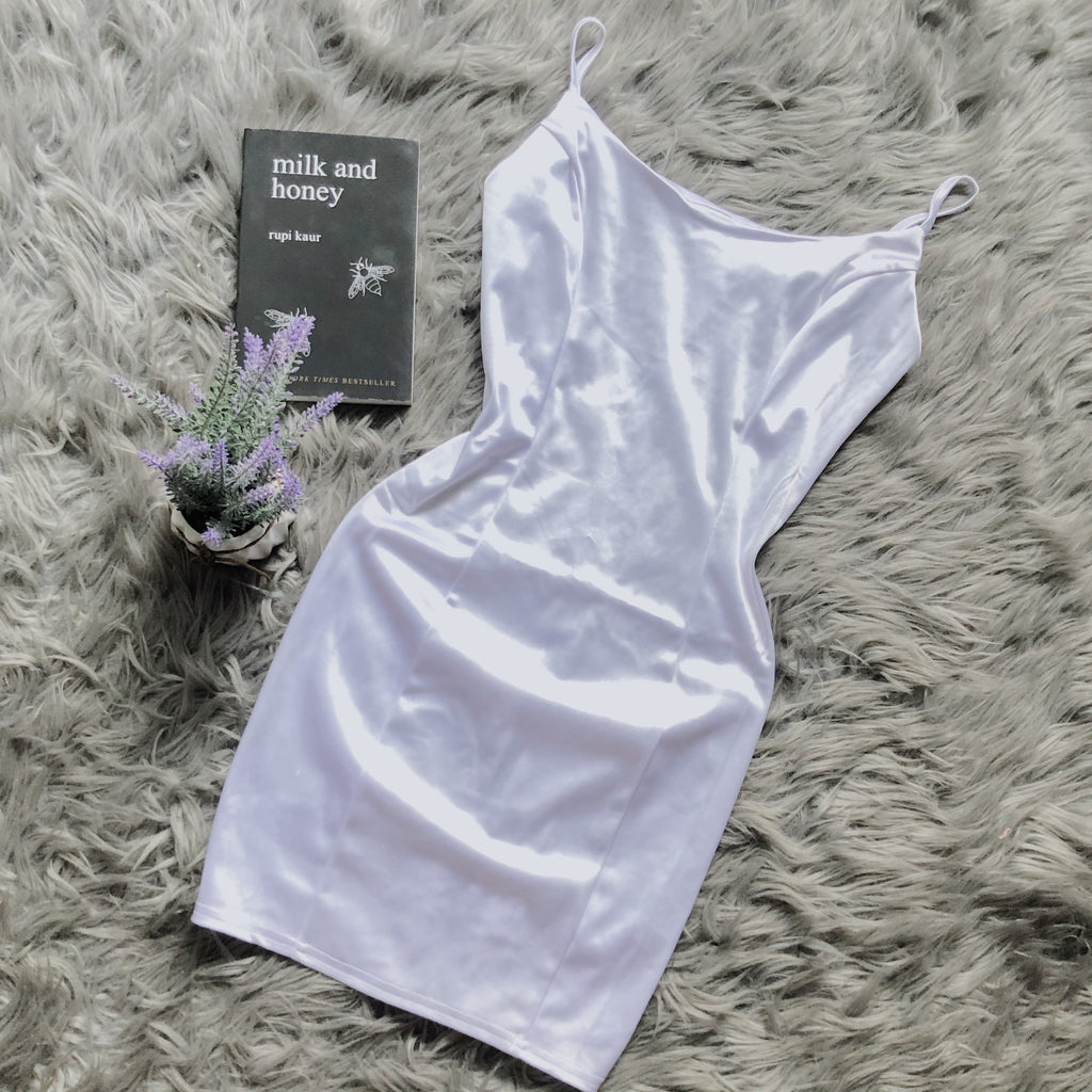 NWT White Satin Smooth Mini Dress