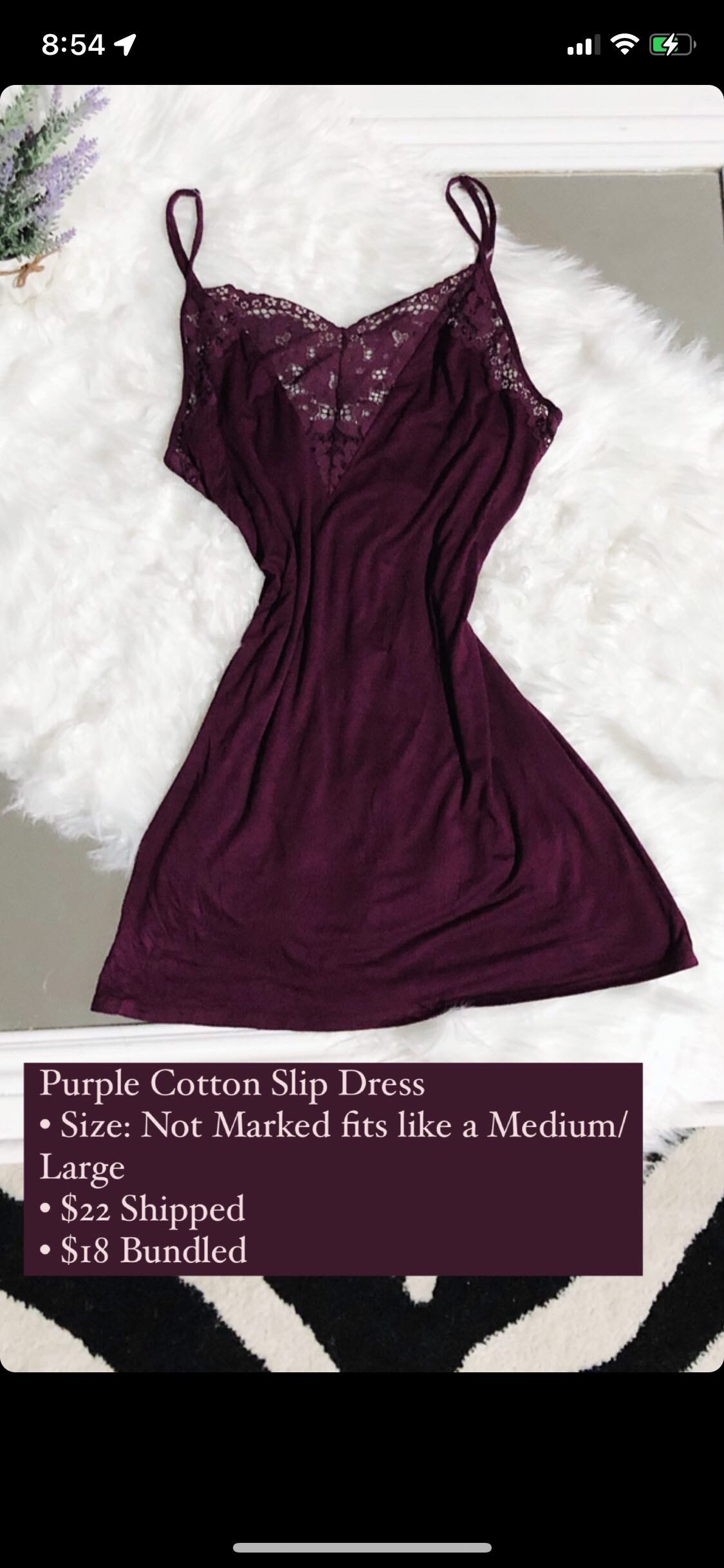 Purple Cotton Slip Dress